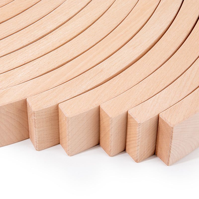 **Pre-order (Ships in 3-4 Weeks)**12 Pcs Large Curved Natural Wooden Building Blocks