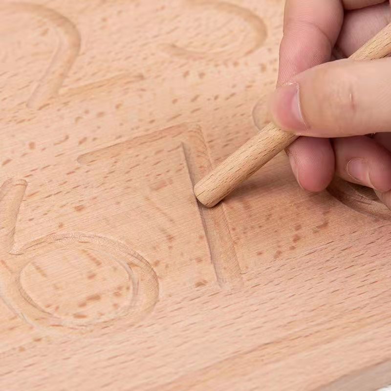 Reversible Number Wooden Tracing Board