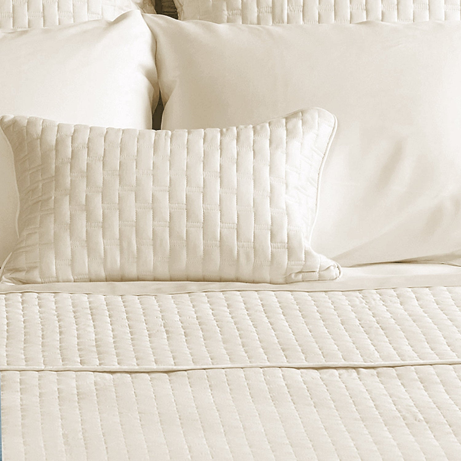 Bamboo Quilted Decorative Pillow - Ivory
