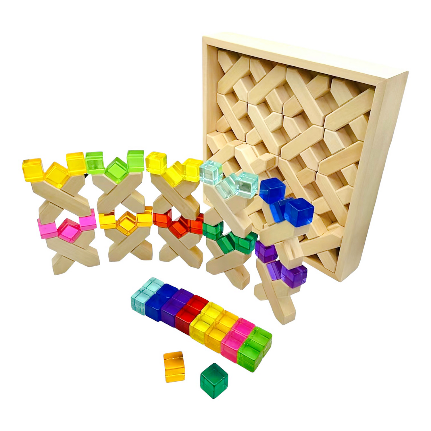 **Pre-order (Ships in 2-3 Weeks)**80 Pcs Combination Set with 32 X-shape and 48 Lucite Cubes