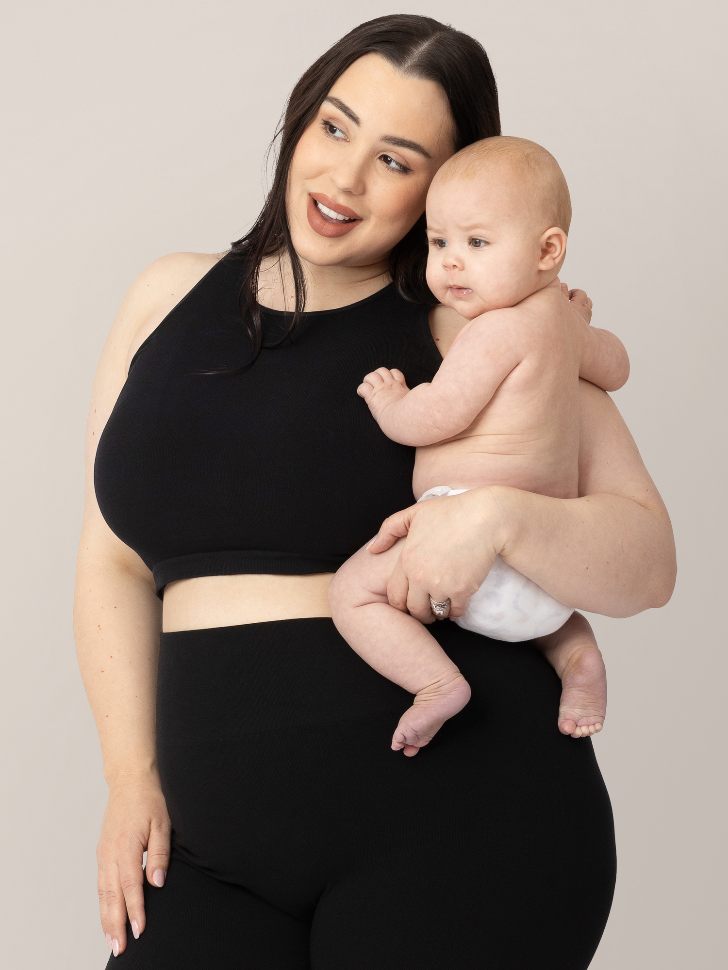 Sublime® Bamboo Maternity & Nursing Longline Bra Top | Black