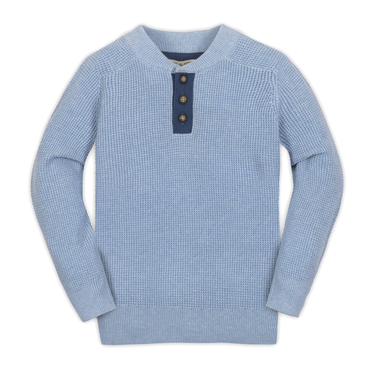 Organic Sweater Henley with Elbow Patches
