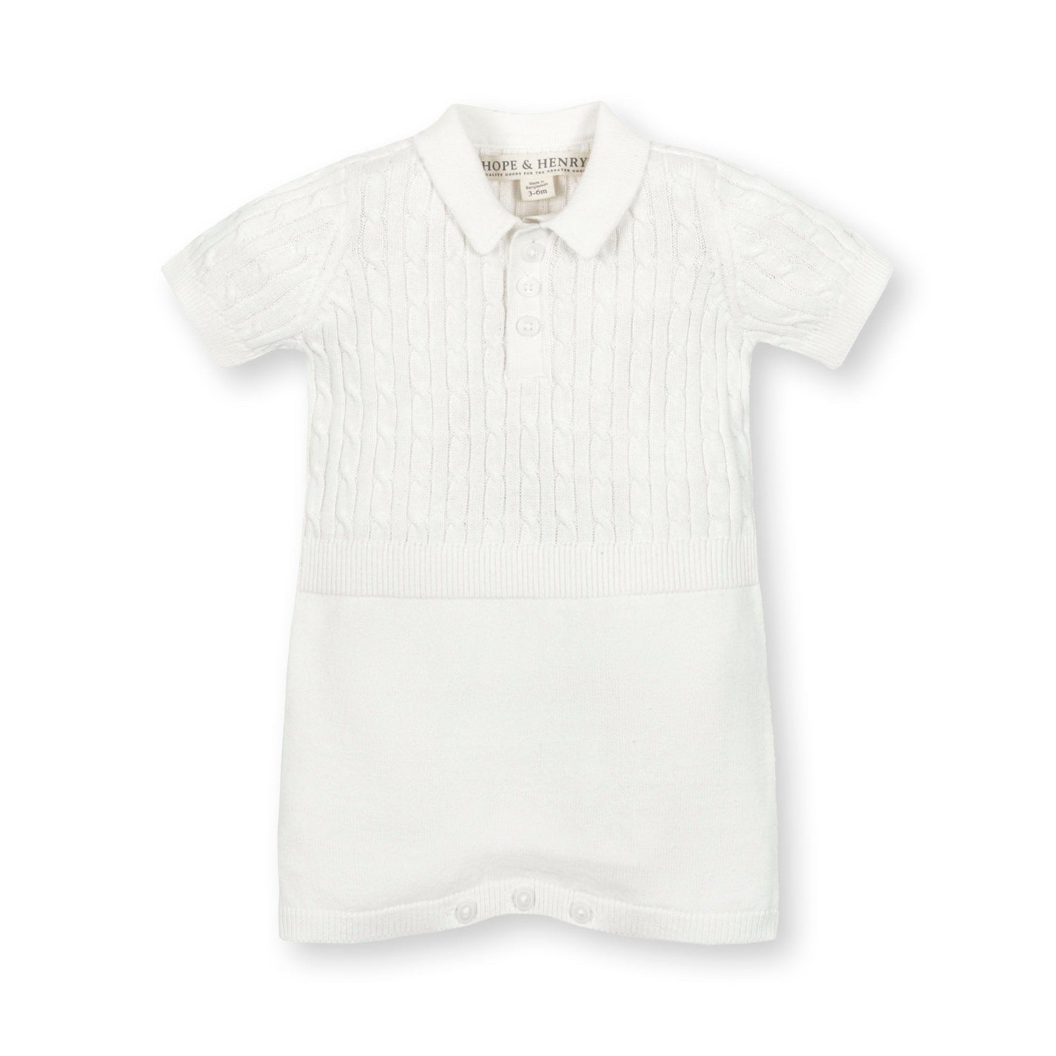 Organic Shortie Cable Sweater Romper