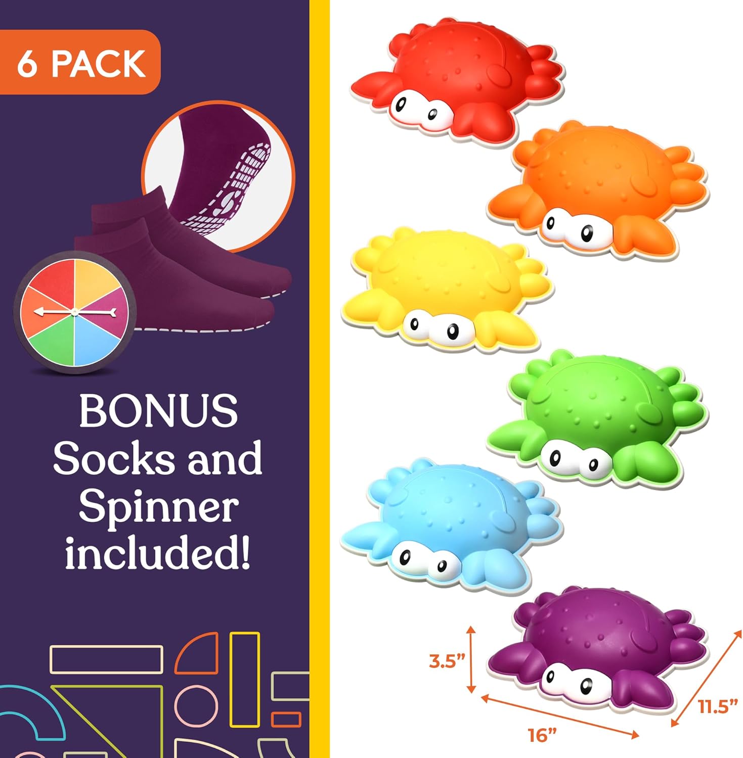 Crab Stepping Stones (Multi-Color): 6 Piece Set