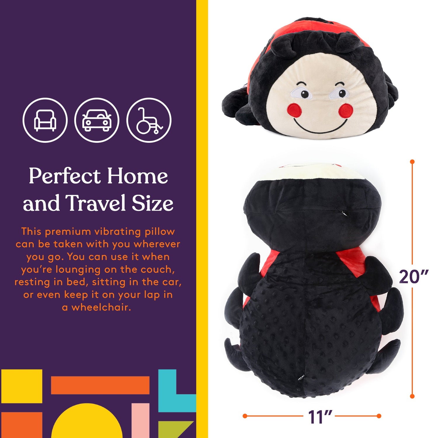 Sensory Vibrating Pillow-Ladybug
