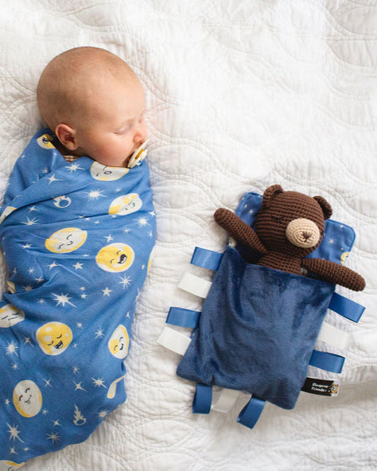 Bedtime everything blanket with Bear in matching sleeping bag