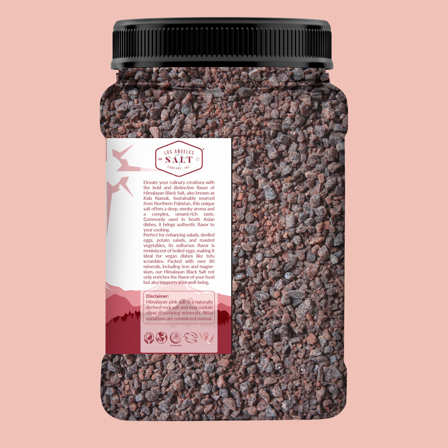 Kashmir Pink® Himalayan Black Salt Coarse Jar