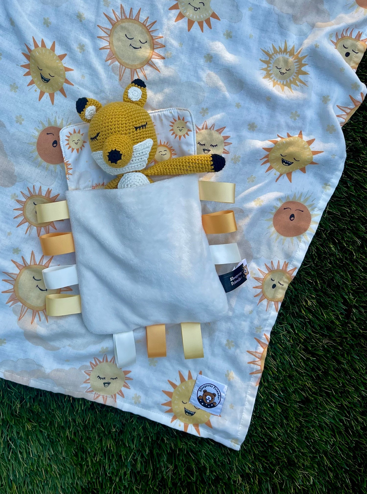 Nap time everything blanket with Fox in matching sleeping bag