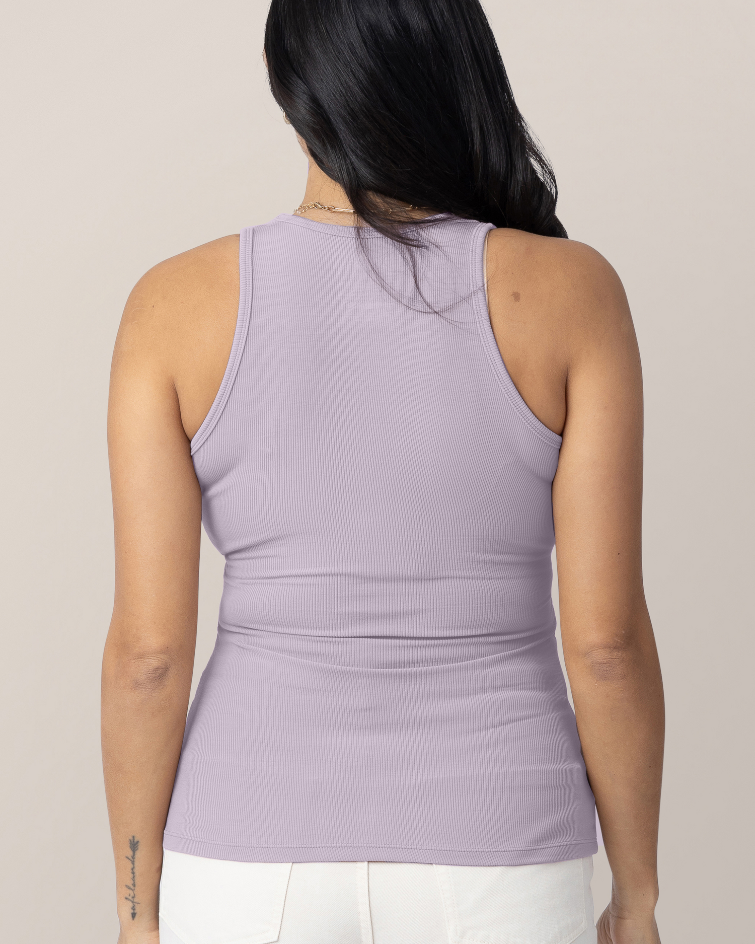 Ribbed Bamboo Racerback Nursing Tank | Lavender Mist