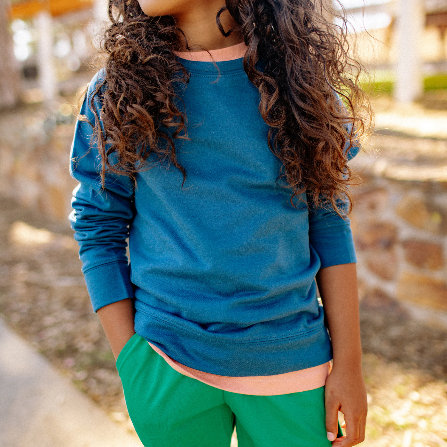 Stevie Raglan Sweatshirt - Peacock Blue