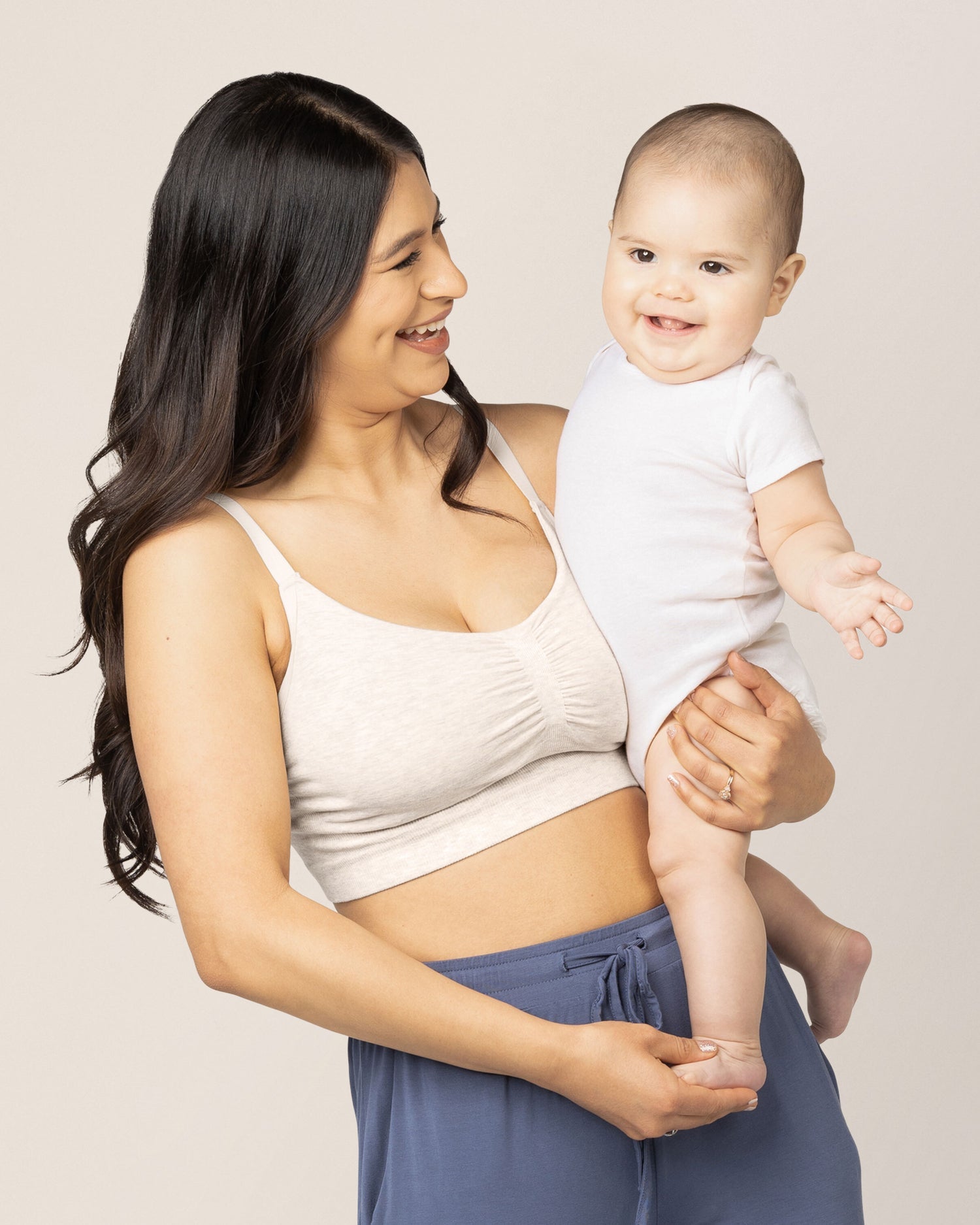 Sublime® Bamboo Hands-Free Pumping Lounge & Sleep Bra | Oatmeal Heather