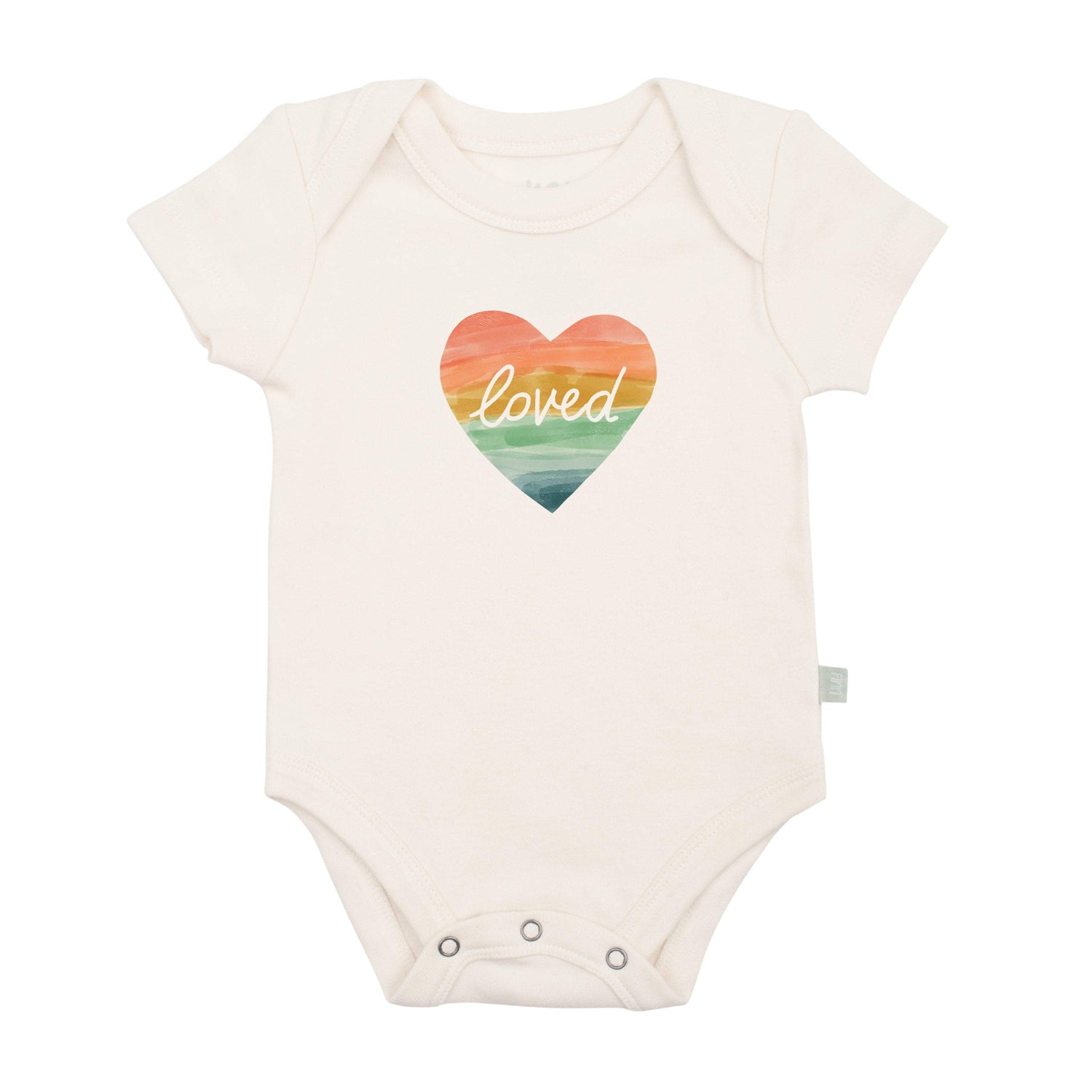 graphic bodysuit | loved rainbow heart