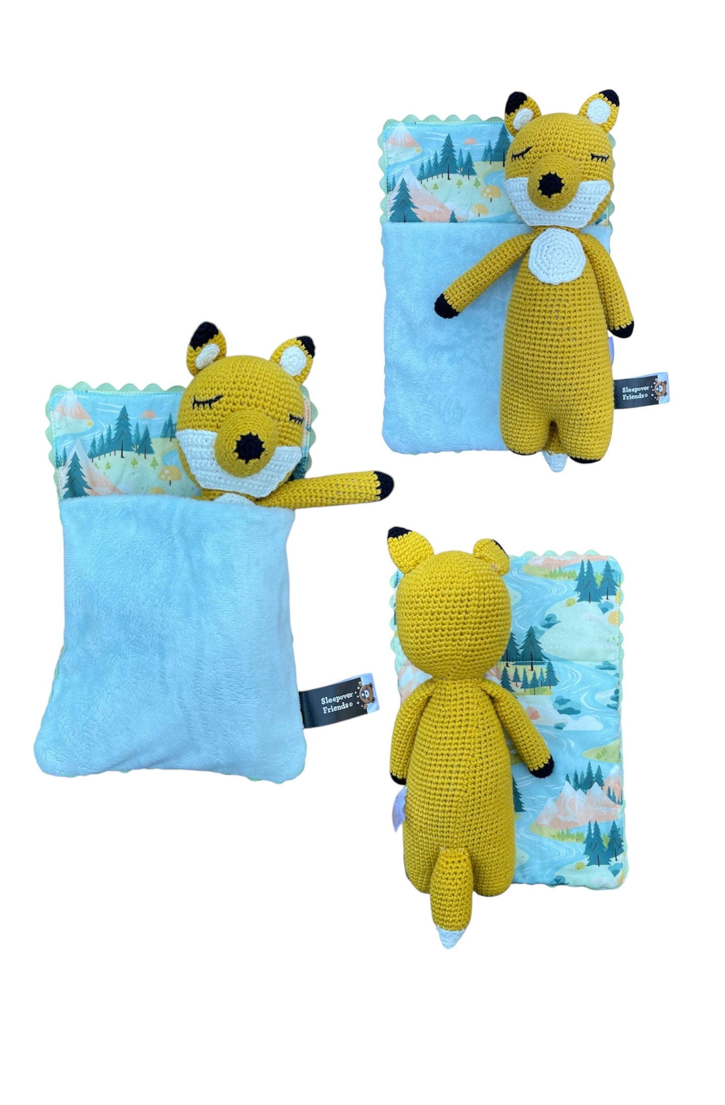 Enchanted River everything blanket with Fox in matching sleeping bag
