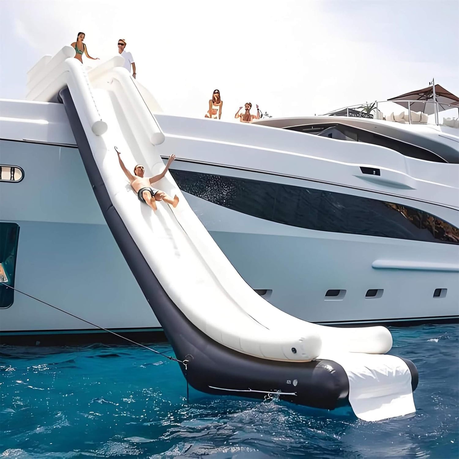 Large Inflatable Yacht Waterslide With Air Pump For Pools, Lakes And Rivers (SAK57374)