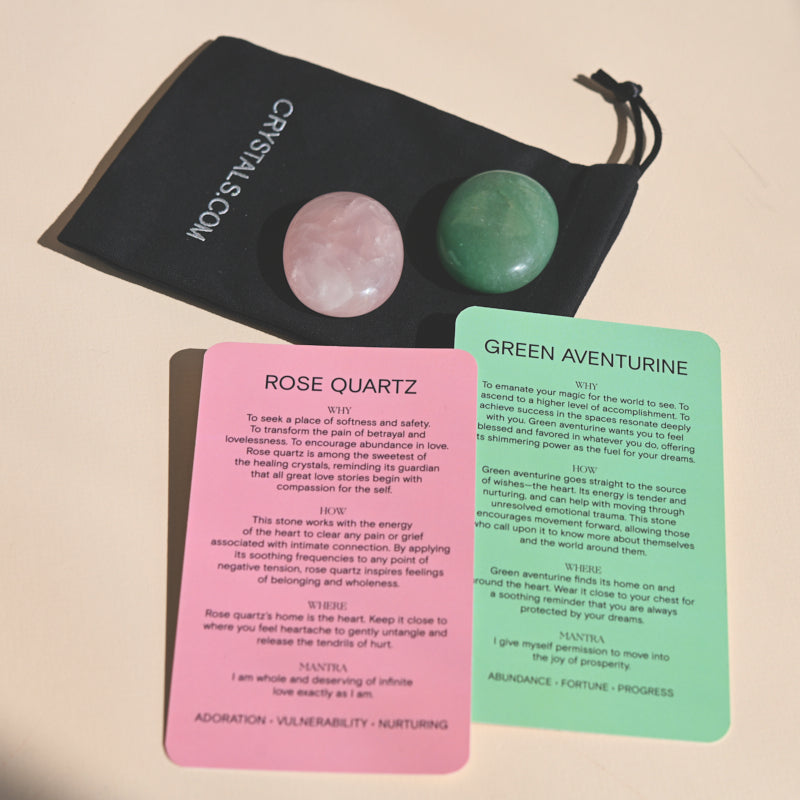 Love Pouch - Rose Quartz / Green Aventurine