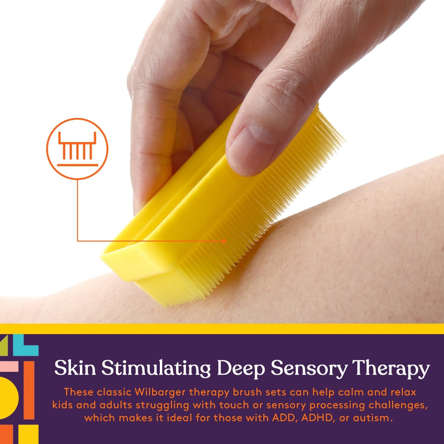 Therapressure Sensory Brush (Primary Colors): 8 Pack