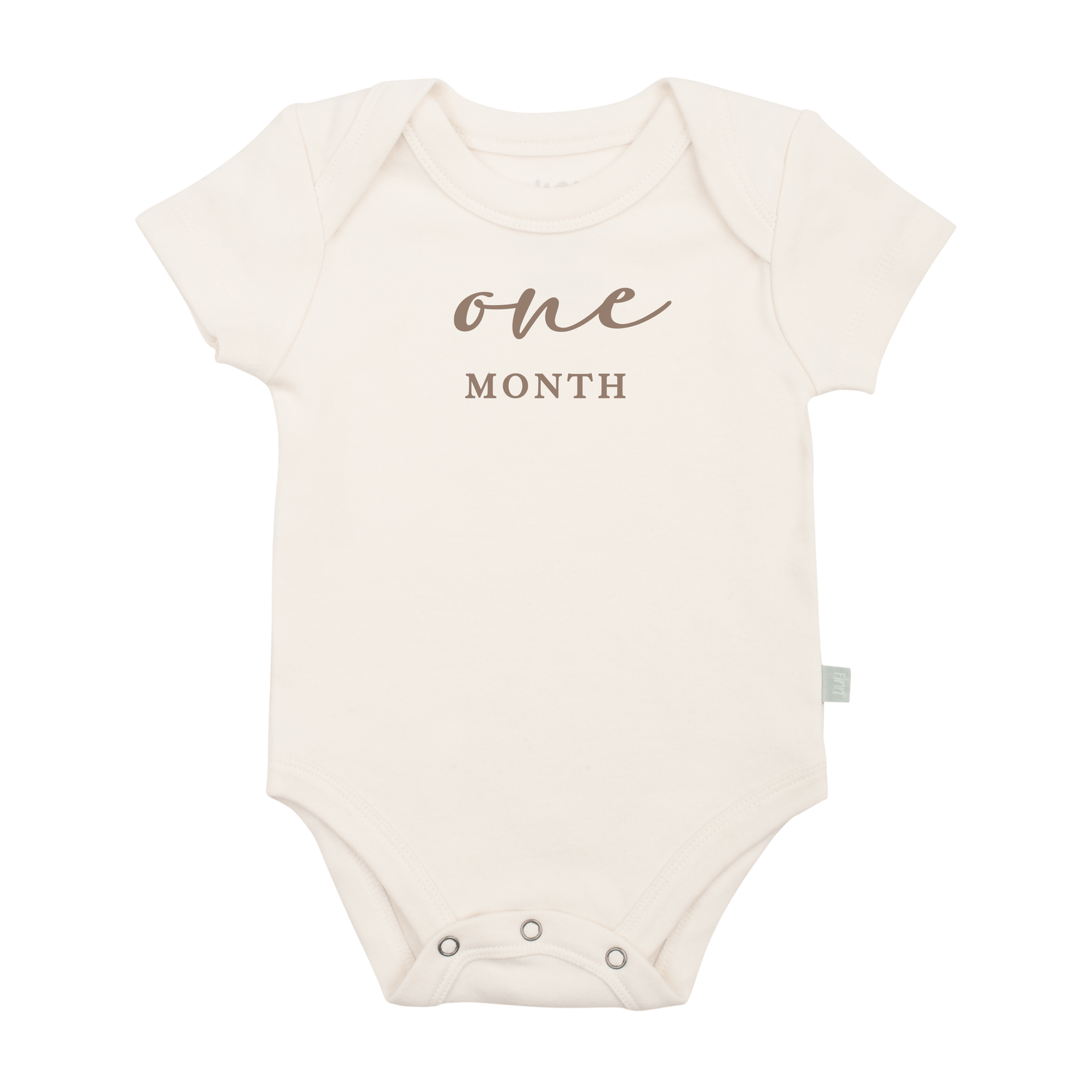 graphic bodysuit | one month milestone taupe